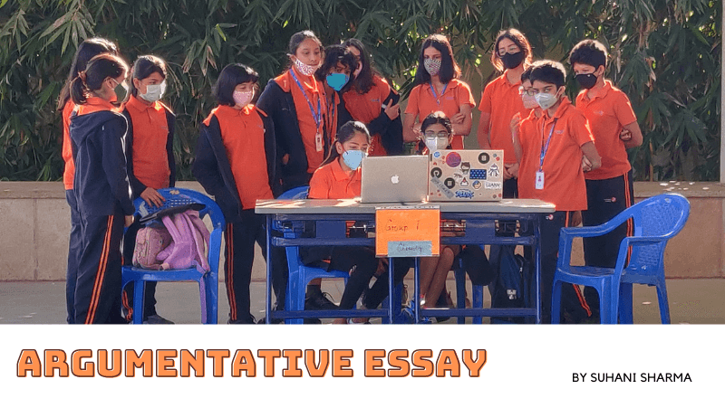 Students performing argumentative essay