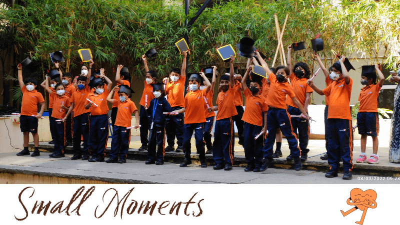 Preschool students in school campus