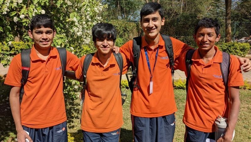 Students in school campus
