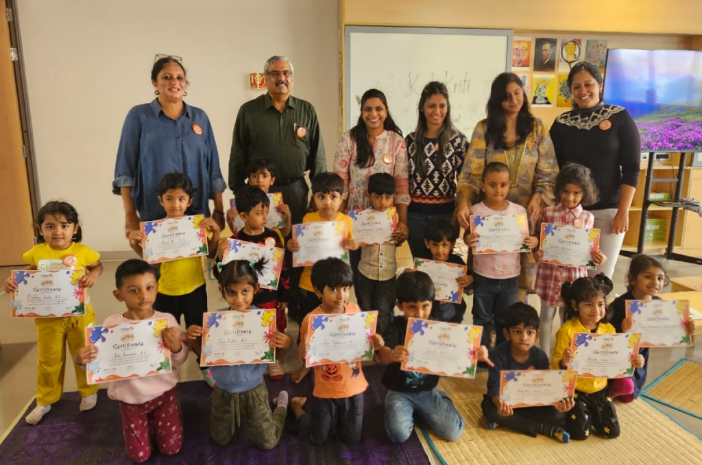 Students showcasing artistic talent at Kalakriti 2024